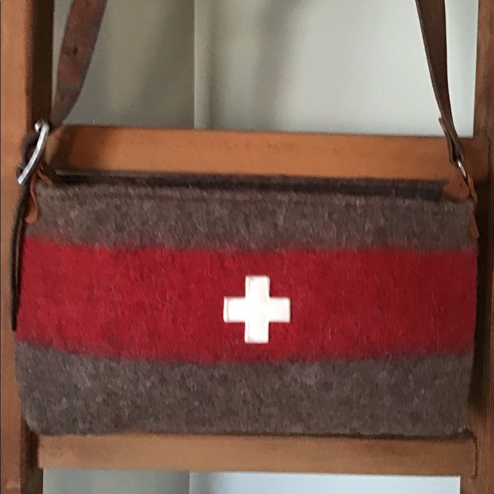 Swiss made wool shoulder bag
